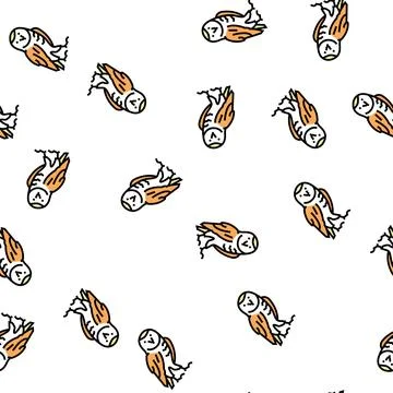 Owl wild bird vector seamless pattern Illustrazione stock