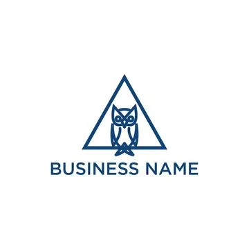 Owl Wisdom Triangle Logo Symbol Stock Illustration