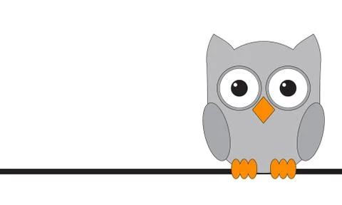 Owls are sitting on a wire Stock Illustration