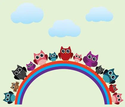 Owls Card Stock Illustration