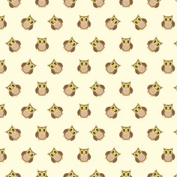 Owls cute pattern Illustrazione stock