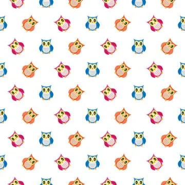 Owls cute pattern Stock Illustration