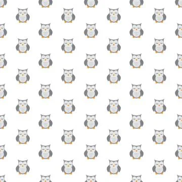 Owls cute pattern Stock Illustration