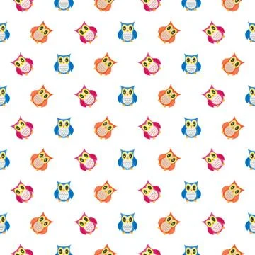Owls cute pattern Stock Illustration
