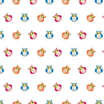 Owls cute pattern Stock Illustration