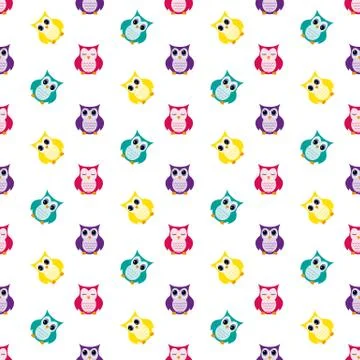 Owls cute pattern. Stock Illustration