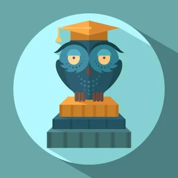 Owls in graduation cap イラスト素材