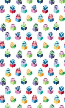 Owls hand drawn pattern 库存插图