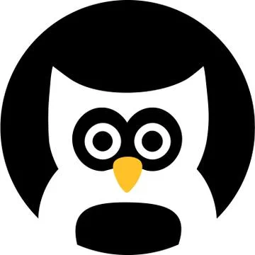Owls at night in front of the moon Stock Illustration