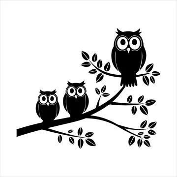 Owls Silhouette Stock-Illustration
