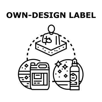 Own design label development cycle concept Stockillustratie