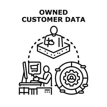Owned customer data management and control concept Stock Illustration