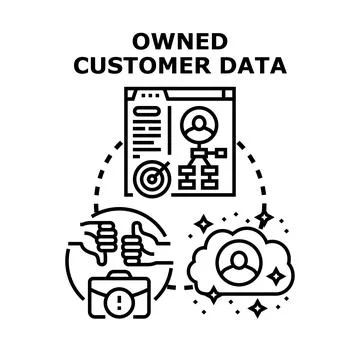 Owned customer data management concept illustration Stock Illustration