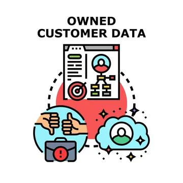 Owned customer data management concept illustration イラスト素材