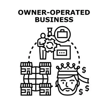 Owner operating business concept managing global retail network Stock Illustration