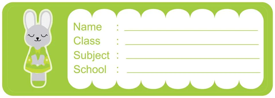 Owner's label of the textbook. Back to school label. Identity book Stock Illustration