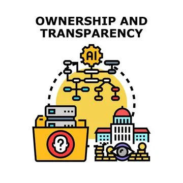 Ownership and transparency concept for digital data and ai governance Stock Illustration