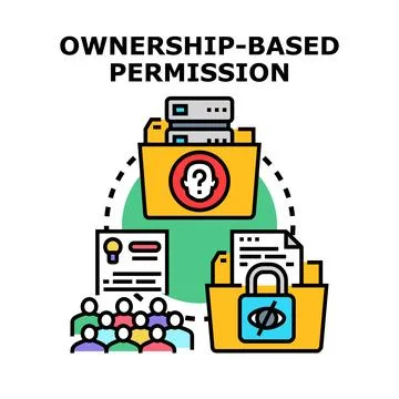 Ownership based permission controlling digital data access rights イラスト素材