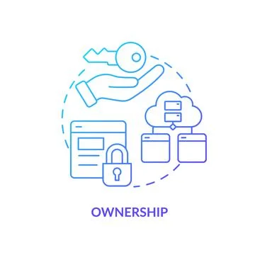 Ownership blue gradient concept icon Stock-Illustration