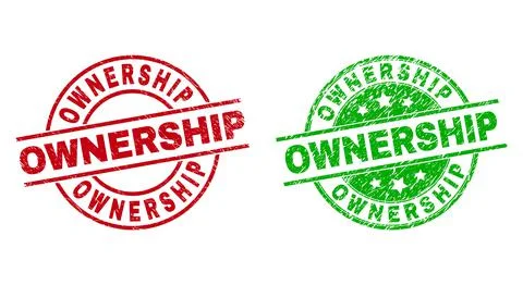 OWNERSHIP Round Stamps Using Rubber Style Stock Illustration