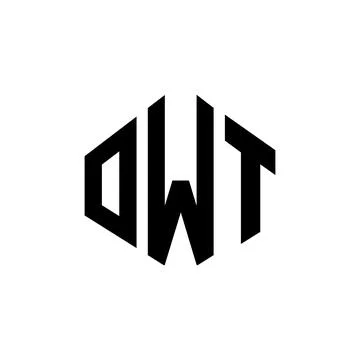 OWT letter logo design with polygon shape. OWT polygon and cube shape logo .. Stock Illustration