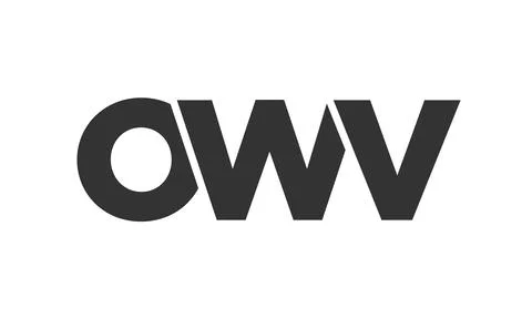 OWV logo design template with strong and modern bold text. Initial based ve.. Stock Illustration