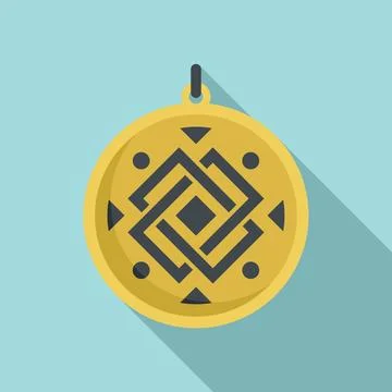 Ox amulet icon flat . Esoteric magic イラスト素材