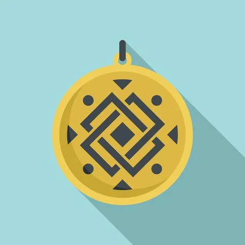 Ox amulet icon flat vector. Esoteric magic 库存插图