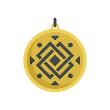Ox amulet icon flat vector. Esoteric magic 库存插图