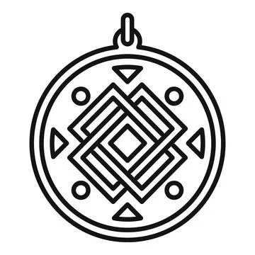 Ox amulet icon outline vector. Esoteric magic Stock Illustration