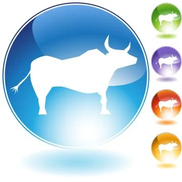 Ox crystal icon Stock Illustration