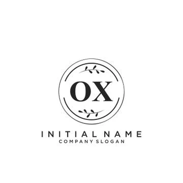 OX Initial handwriting logo design Illustrazione stock