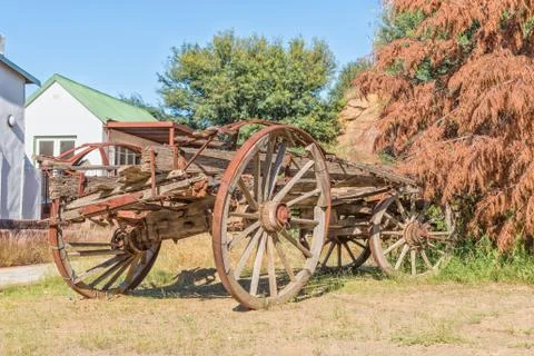Ox-wagon on display in Philippolis Stock Photos