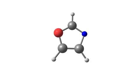 Oxazole molecular structure isolated on white Stock Illustration