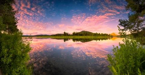 Oxbow Bend Panorama Stock Photos