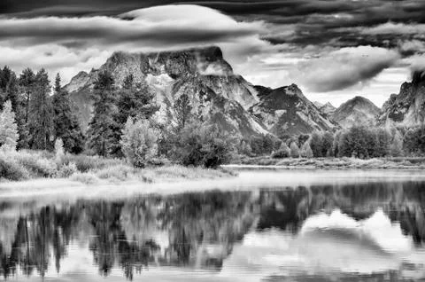 Oxbow Bend Sunrise at Dawn Stock Photos