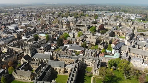 Oxford aerial view (Drone video) N1 Stock Footage