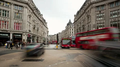 Oxford Circus Intersection London Timelapse Video stock 8658292