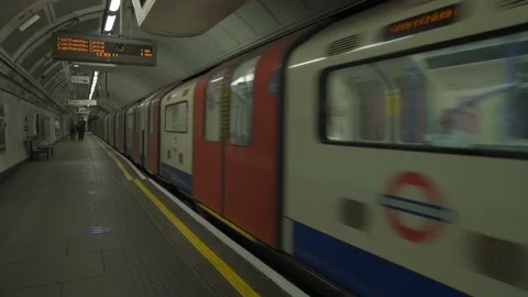 Oxford Circus underground platform during London Lockdown Stock Footage 131824876