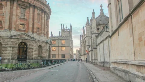 Oxford- Radcliffe Square at Sundown Stock Footage 98613069