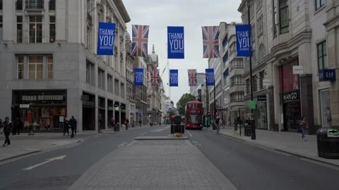 Oxford Street during the easing of the Covid-19 London Lockdown Stock Footage 131825130