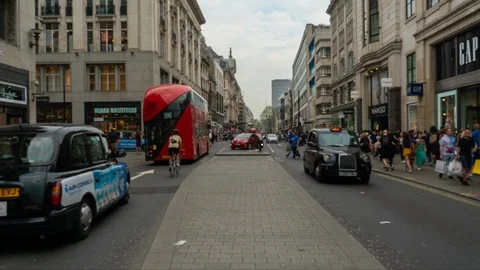 Oxford Street Timelapse Stockbeeldmateriaal 88998055
