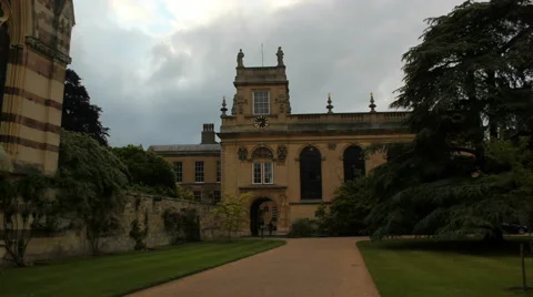 Oxford Trinity College Clocktower Timelapse Stock Footage 64368730