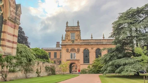 Oxford University- Trinity College Hyperlapse Stock Footage 101087898