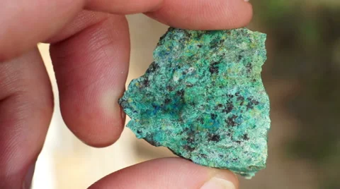 Oxide Copper Ore Rock Chip Sample Closeup Stock Footage 65701064