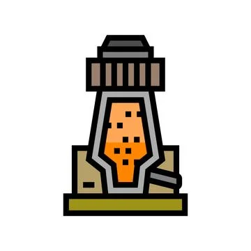 Oxide ore processing copper color icon vector illustration Stock Illustration