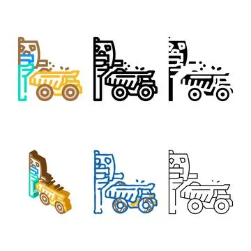 Oxide ore processing copper color icon pack vector Stock Illustration