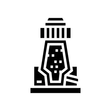 Oxide ore processing copper glyph icon vector illustration Stock Illustration