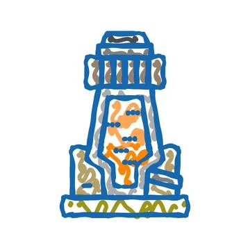 Oxide ore processing copper icon doodle illustration Stock Illustration
