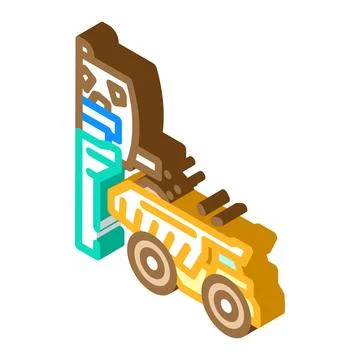 Oxide ore processing copper isometric icon vector illustration Stock Illustration